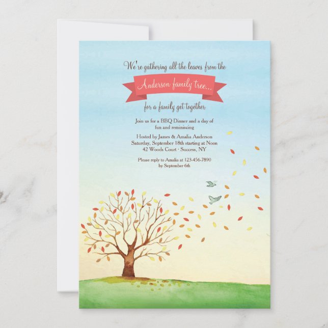 Invitation Collecte de l'invitation de la Réunion de famille (Devant)