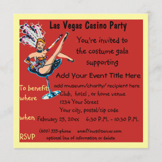 Invitation Collecteur de fonds de gala de thème de casino