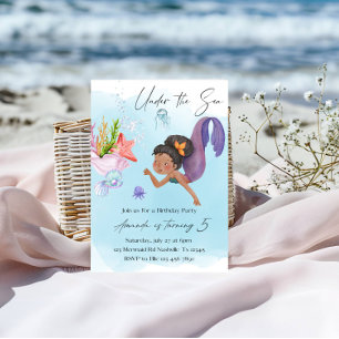 Invitation Collection d'Anniversaires de Sirène Enchantant