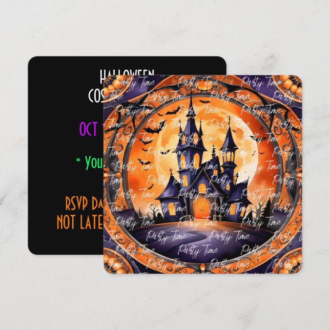 Invitation Collection d'automne Citrouille Halloween populair (Devant / Derrière)