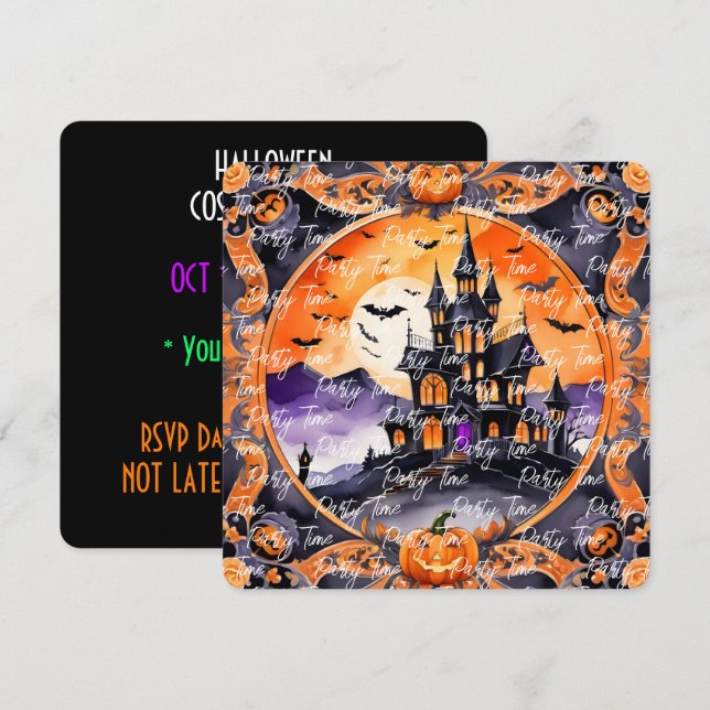 Invitation Collection d'automne Citrouille moderne Halloween (Devant / Derrière)