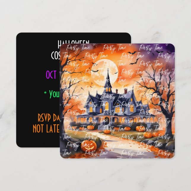 Invitation Collection d'automne Citrouille tendance d'Hallowe (Devant / Derrière)