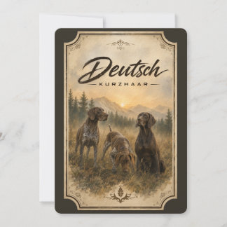 Invitation Collection de chasse du Pointer à poil court allem
