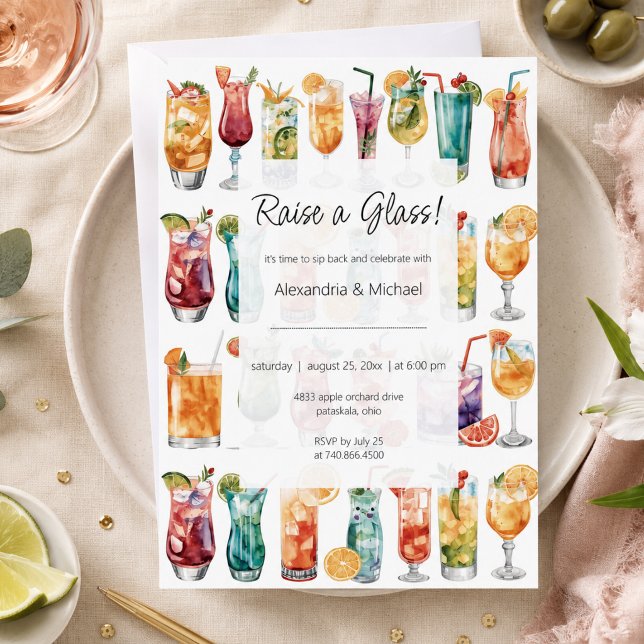 Invitation Collection de cocktails modernes pour fête  (Créateur téléchargé)