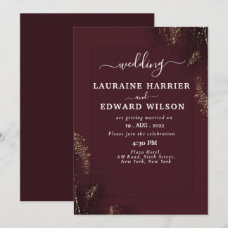 Invitation Collection de costumes de mariage floraux bleu nui