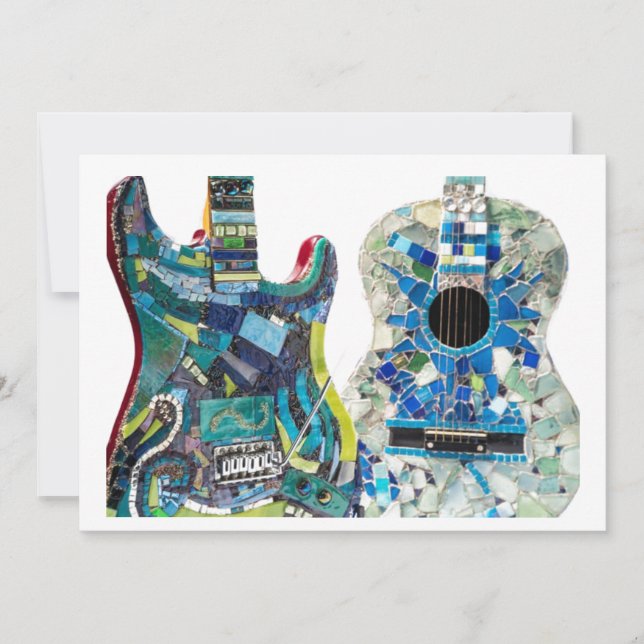 Invitation Collection de guitares mosaïques Bohème Chic (Devant)