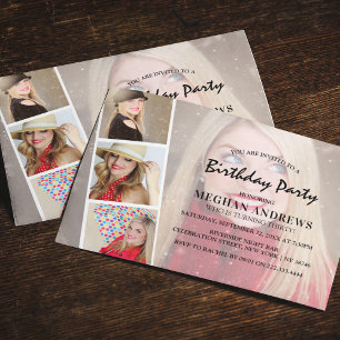 Invitation Collection de la photo moderne fête d'anniversaire