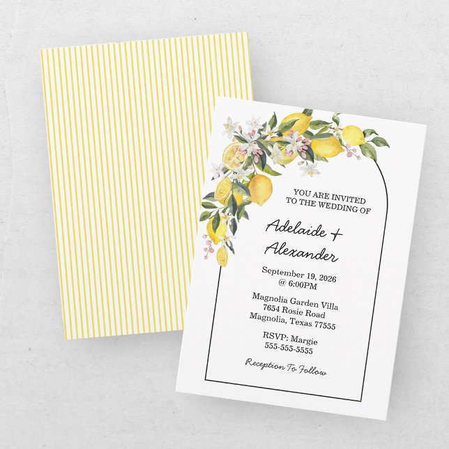 Invitation Collection de mariage Citron Méditerranéen (Créateur téléchargé)