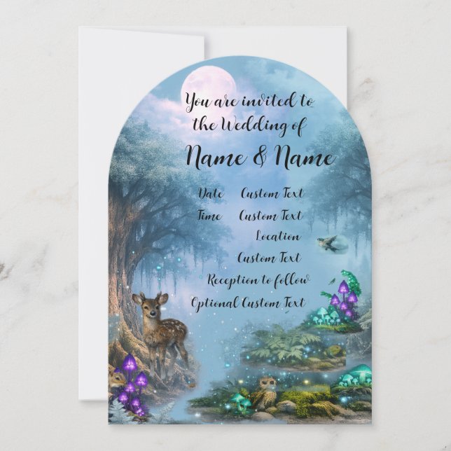 Invitation Collection de mariage Élégance Bioluminescente (Devant)