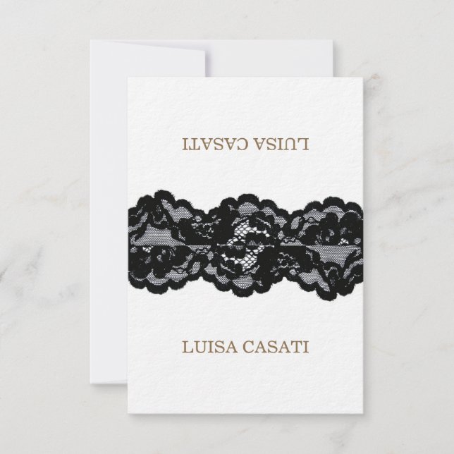 Invitation Collection de mariage en dentelle noire antique :  (Devant)