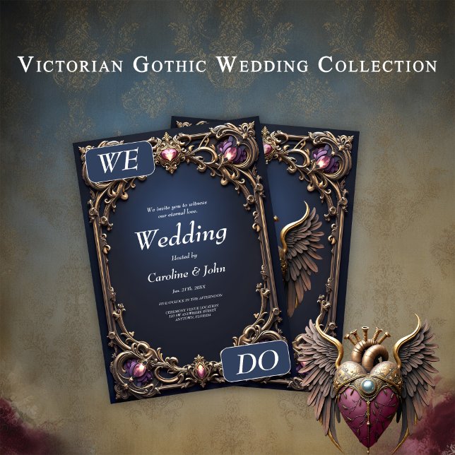 Invitation Collection de mariage gothique victorien (Créateur téléchargé)