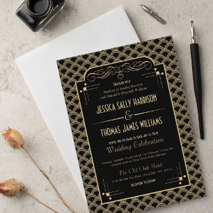 Invitation Collection de Mariages Art Déco Gatsby vintage des