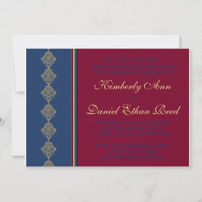 Invitation Collection de Mariages Merlot de minuit (Devant)