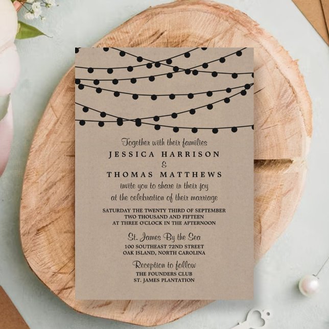 Invitation Collection de Mariages Rustic Kraft (Créateur téléchargé)