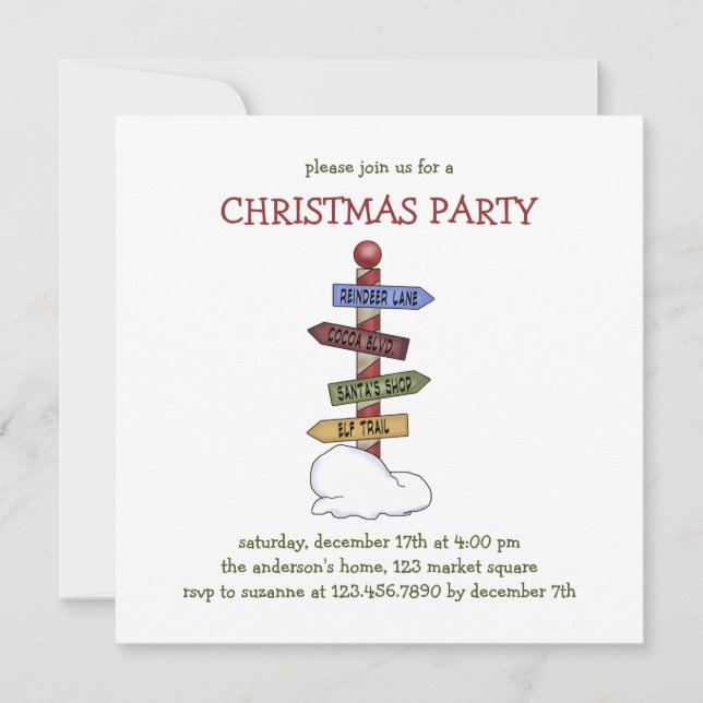 Invitation Collection de Noël ・ Panneaux de la rue du Pôle No (Devant)
