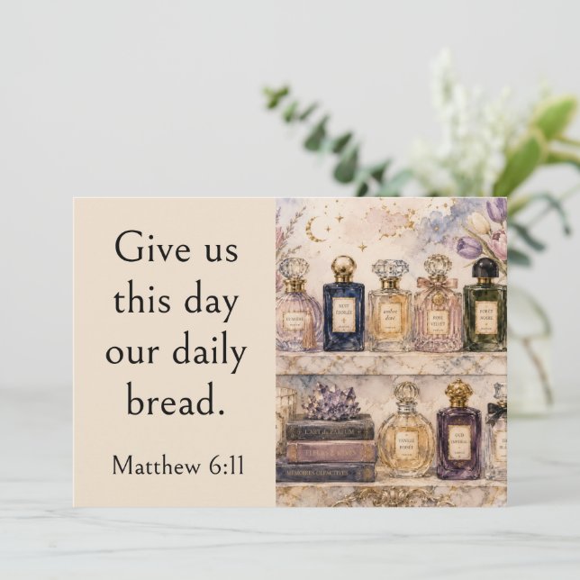 Invitation Collection de parfums de niche, verset biblique Ma (Debout devant)
