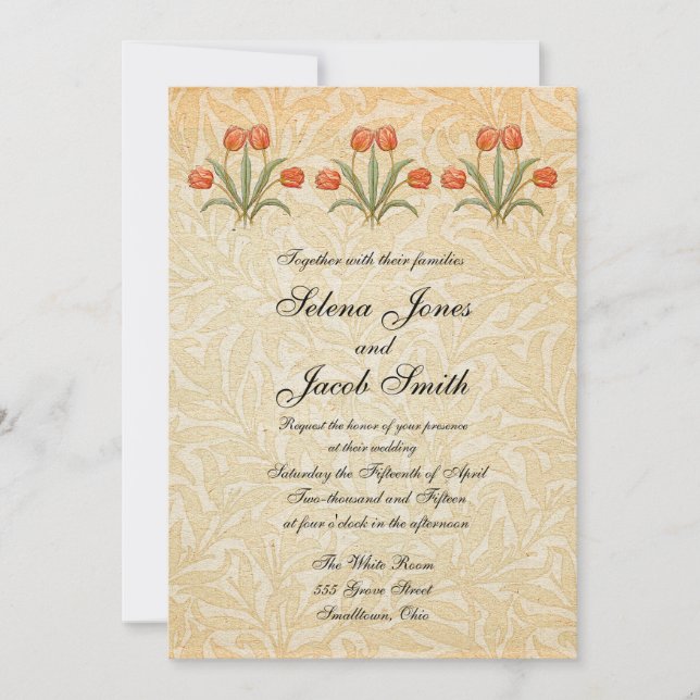 Invitation Collection de peintures Morris Tulipe Vintage (Devant)