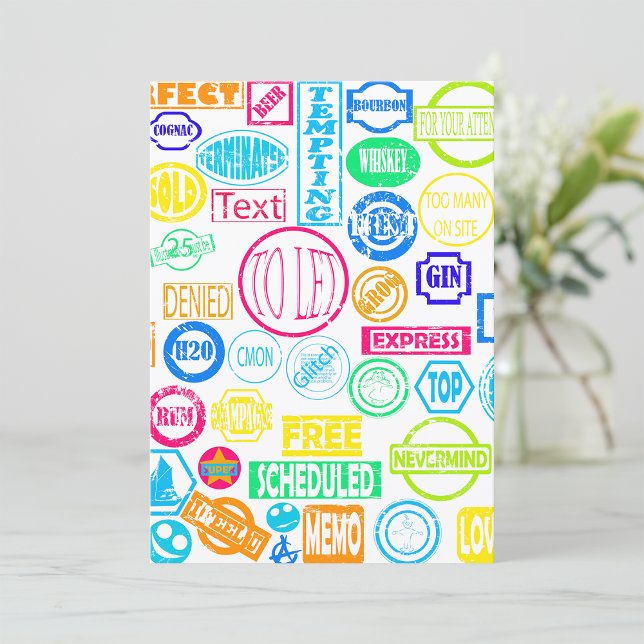 Invitation Collection de tampons Grunge couleur texte rétro (Créateur téléchargé)