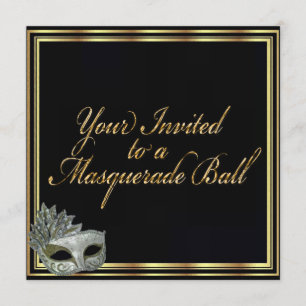 Invitation Collection d'invitations pour le bal masqué Or Noi
