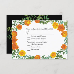 Invitation Collection Mariage gothique d'Halloween noir et or