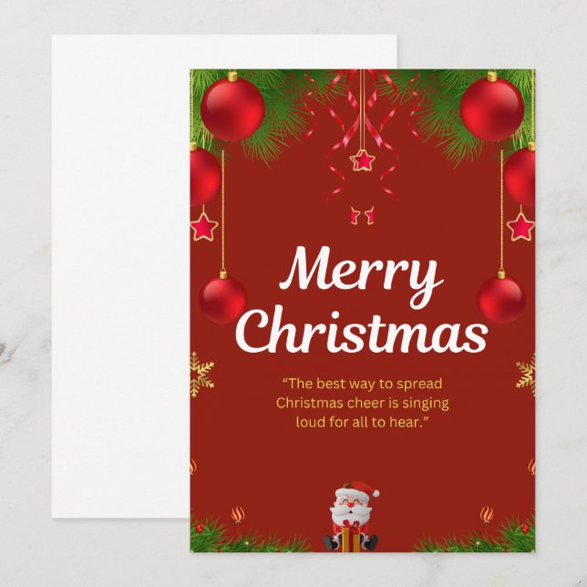 Invitation Collection Rouge Foncé — Conception Joyeux Noël (Devant / Derrière)