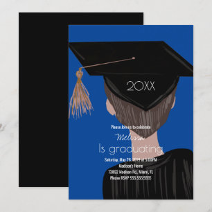 Invitation Collège de fin d'études Lycéen Homme Fête  