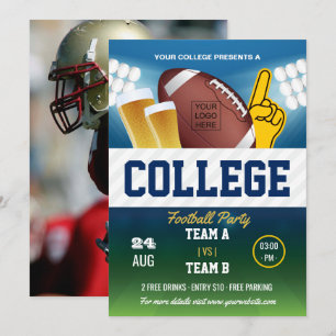 Invitation College Football Party changer de couleur et ajout