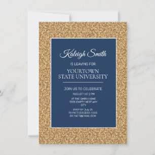 Invitation College Trunk Party Elegant Gold Parties scintilla