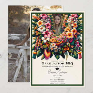 Invitation Collier de fleurs tropicales pour photo de remise 