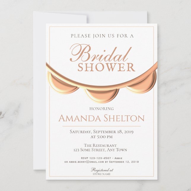 Invitation Collier Élégant de Pêche Mariage Blanc (Devant)