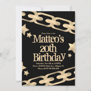 Invitation Collier en or faux bloc party hip hop star