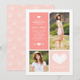 Invitation Colloque de fin d'études avec coeurs et gribouilli