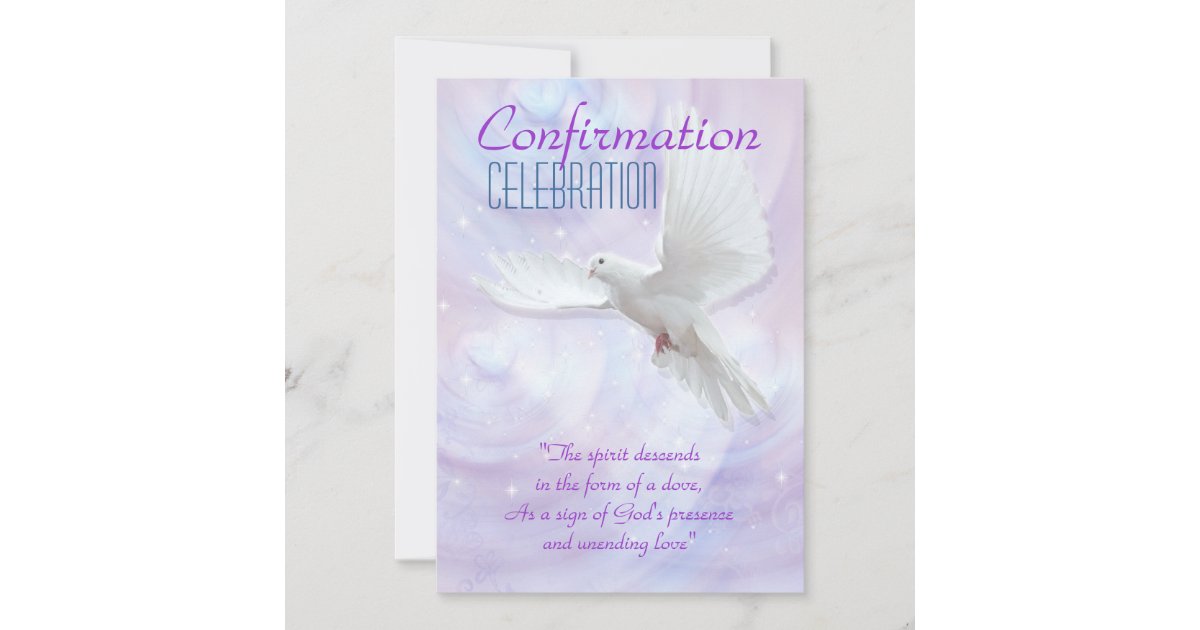 Invitation colombe de confirmation religieuse Zazzle.fr