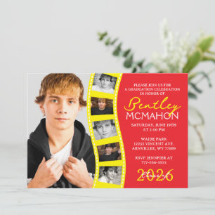 Invitation Colonne de graduation Red & Yellow 6 Photo