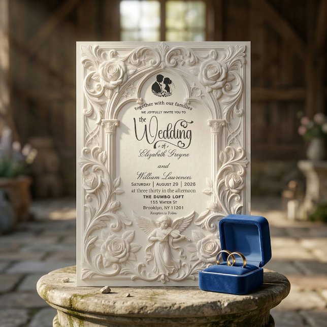 Invitation Colonnes de Mariage de Conte de Fées d'Arc Rococo  (Créateur téléchargé)