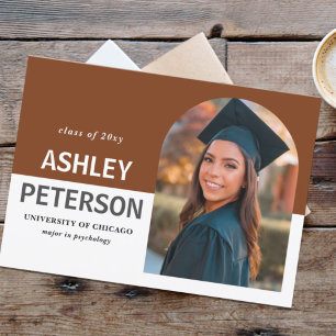 Invitation Color Block Terracotta Arch Photo Graduation