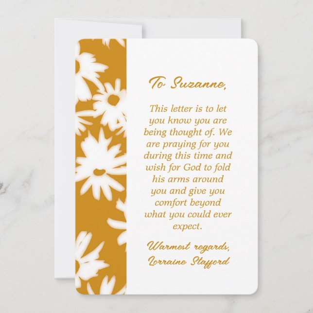 Invitation Color Me Daisies Gold Sympathy Card (Devant)