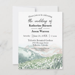Invitation Colorado Montagnes Fleurs sauvages Aquarelle d'été