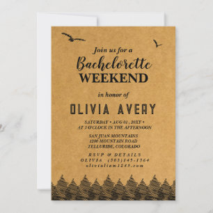 Invitation Colorado Montagnes Rocheuses Minimaliste Bachelore