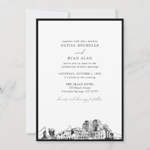 Invitation Colorado Springs Mariage noir et blanc