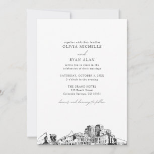 Invitation Colorado Springs Mariage noir et blanc