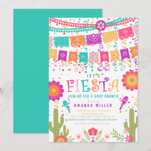Invitation Coloré Faisons la Fiesta Baby shower