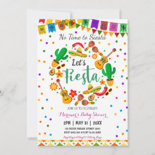 Invitation Coloré Fiesta Culture mexicaine Baby shower Cactus