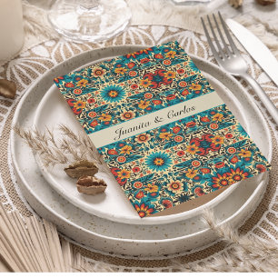 Invitation Coloré Floral Motif mexicain