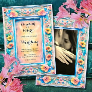 Invitation Coloré Floral Romantique Fiesta Mariage mexicain
