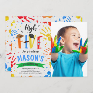 Invitation Coloré High Cinq Anniversaire Photo