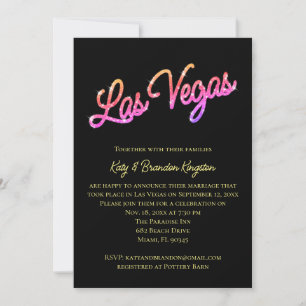 Invitation Coloré Las Vegas Sparkles Post Mariage