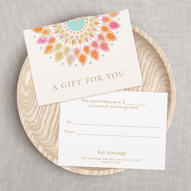 Invitation Coloré Lotus Floral Spa certificat cadeau (Créateur téléchargé)