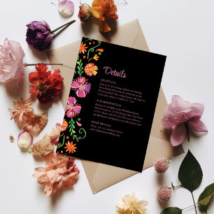 Invitation Coloré mexicain Floral Fiesta Détails du Mariage