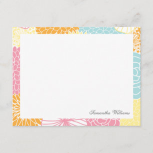 Invitation Coloré Mood Floral Custom Flat Merci Notes